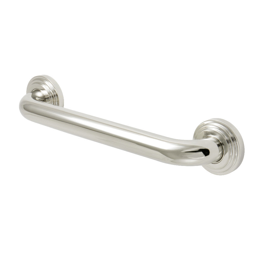Milano 12" Brass Decorative Grab Bar in Polished Nickel