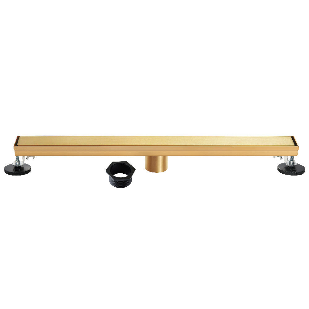 28" Linear Shower Drain in Brushed Brass