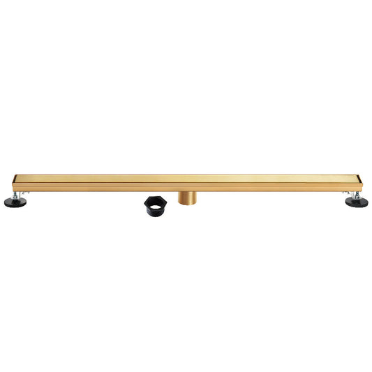60" Linear Shower Drain in Brushed Brass