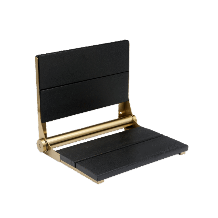 18" Shower Seat with Brushed Gold Frame