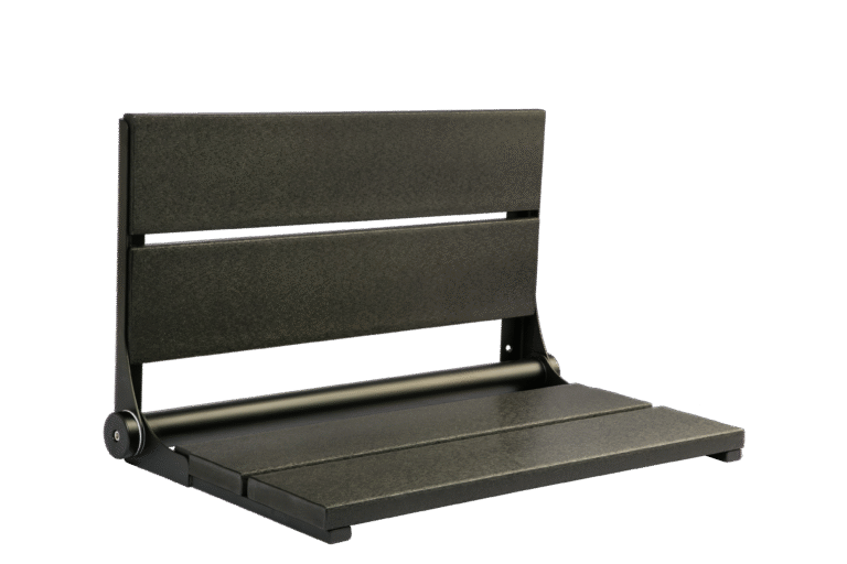 26" Shower Seat with Matte Black Frame