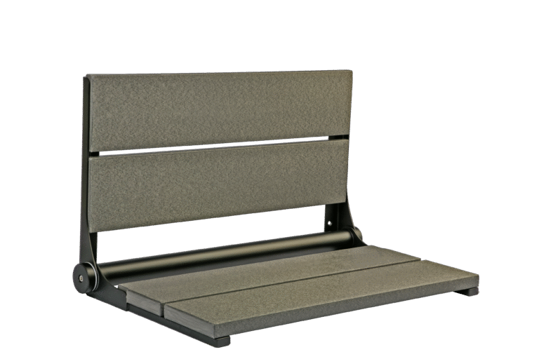 26" Shower Seat with Matte Black Frame