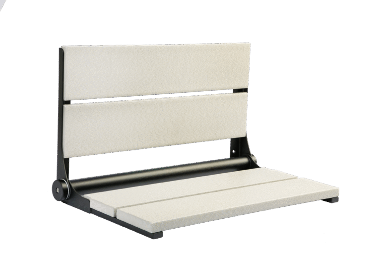 26" Shower Seat with Matte Black Frame