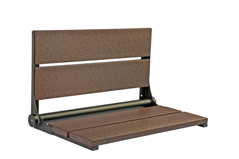26" Shower Seat with Matte Black Frame