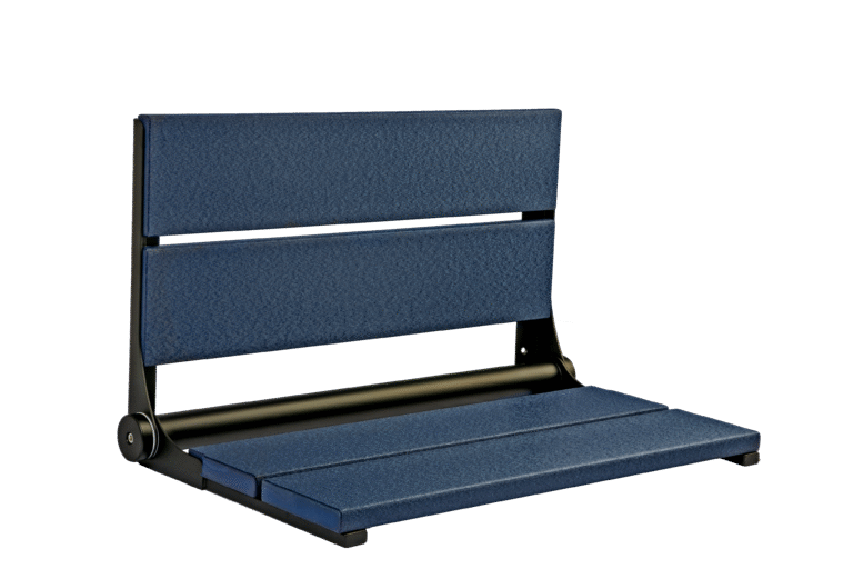 26" Shower Seat with Matte Black Frame