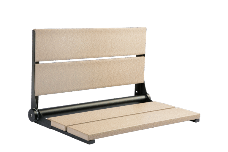 26" Shower Seat with Matte Black Frame