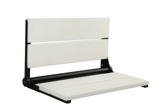 26" Shower Seat with Matte Black Frame