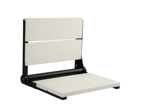 18" Shower Seat with Matte Black Frame