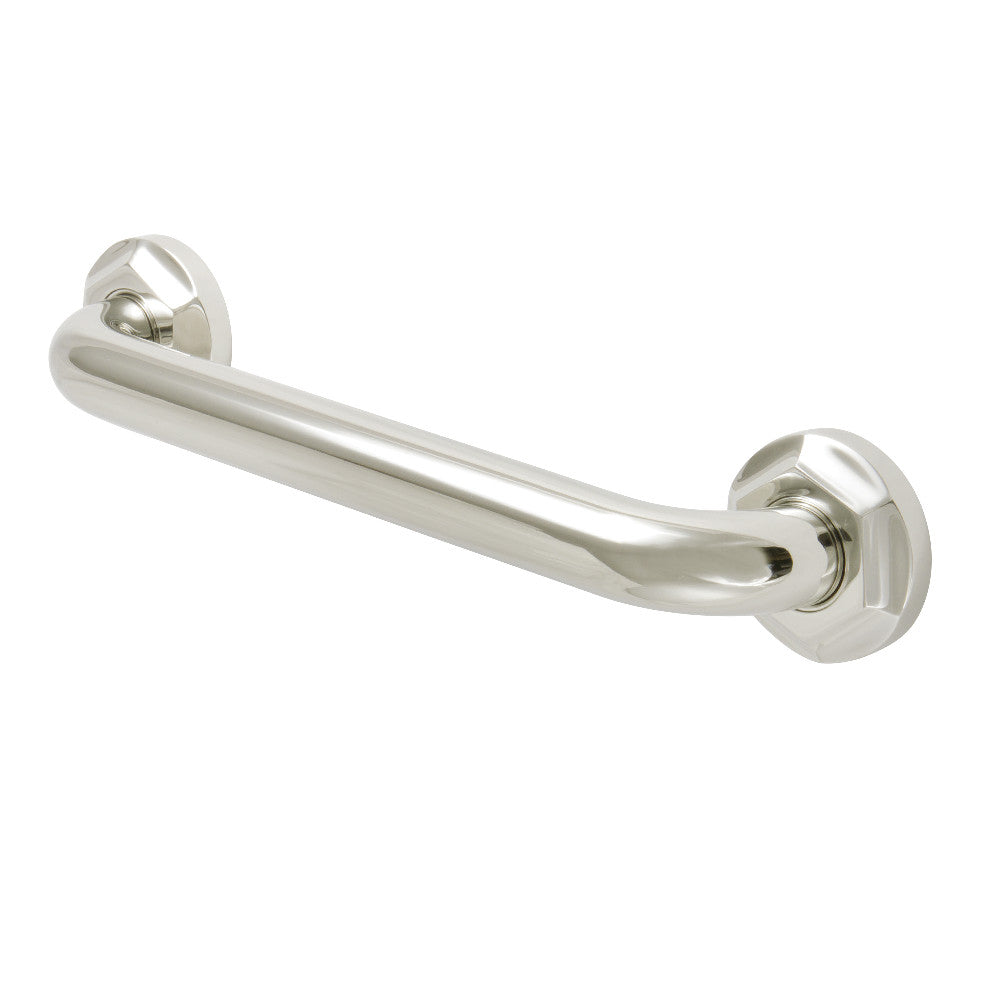 Metropolitan 12" Brass Decorative Grab Bar in Polished Nickel  