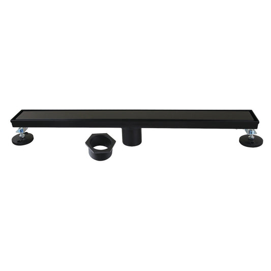 24" Linear Shower Drain in Matte Black