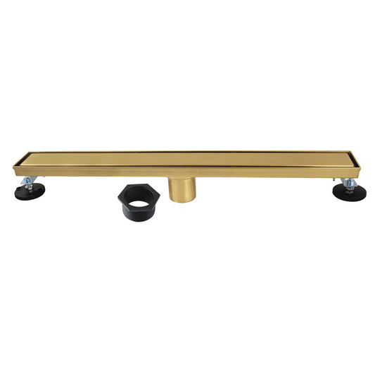 24" Linear Shower Drain in Brushed Brass