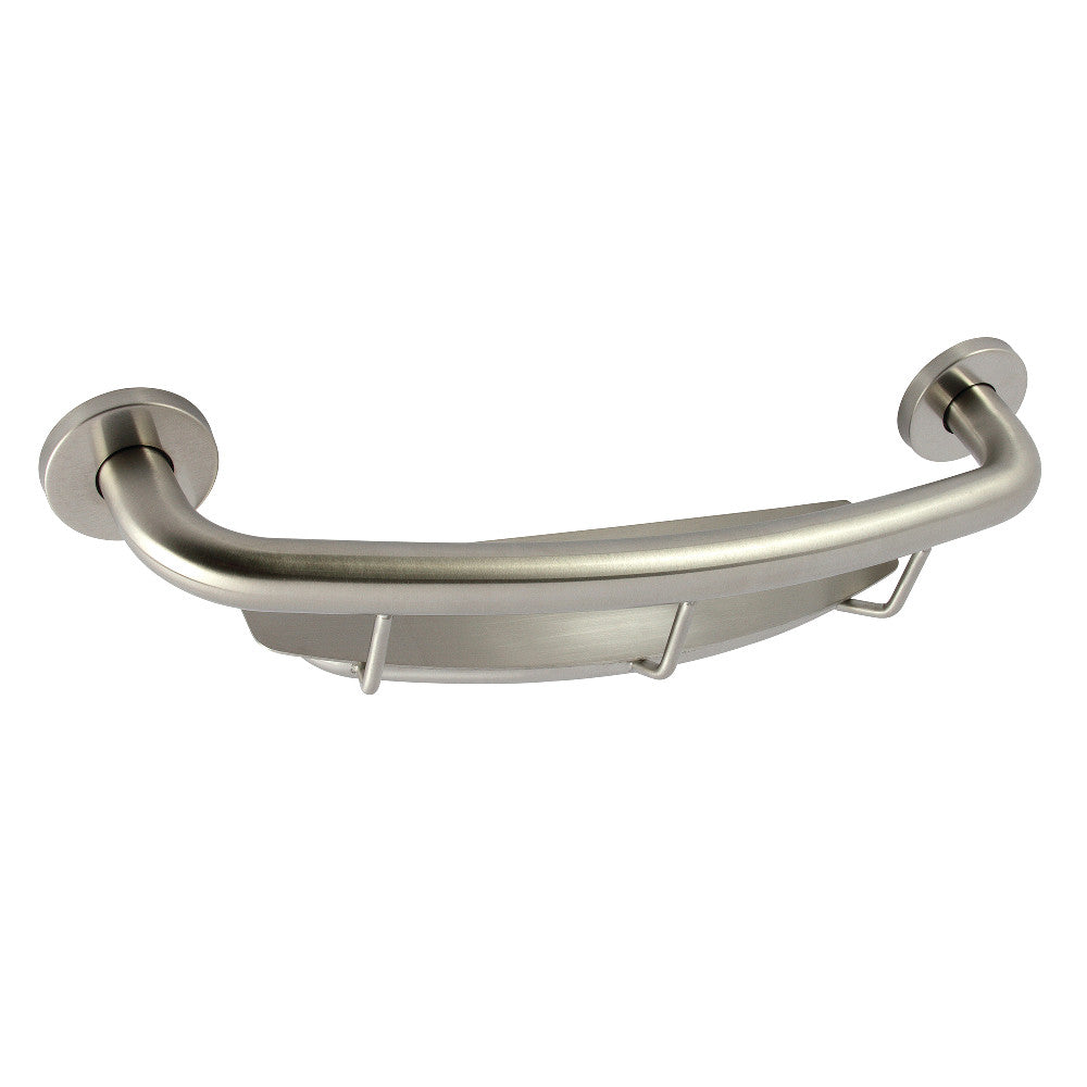 Meridian 18" Stainless Steel Grab Bar with Shelf in Brushed Nickel